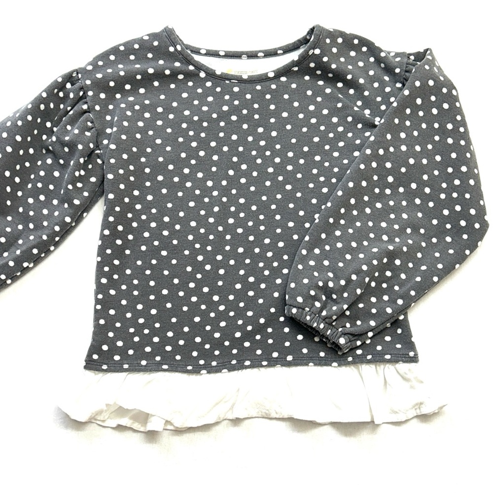 Tucker + Tate White Polka Dot Sweatshirt, Size 7